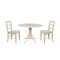 International Concepts Round 42 in Dual Drop Leaf Table with 2 Madrid Chairs, Unfinished, 42 W, 42 L, 29.75 in H, Wood K-42DP-C2P-2 - alternate 1